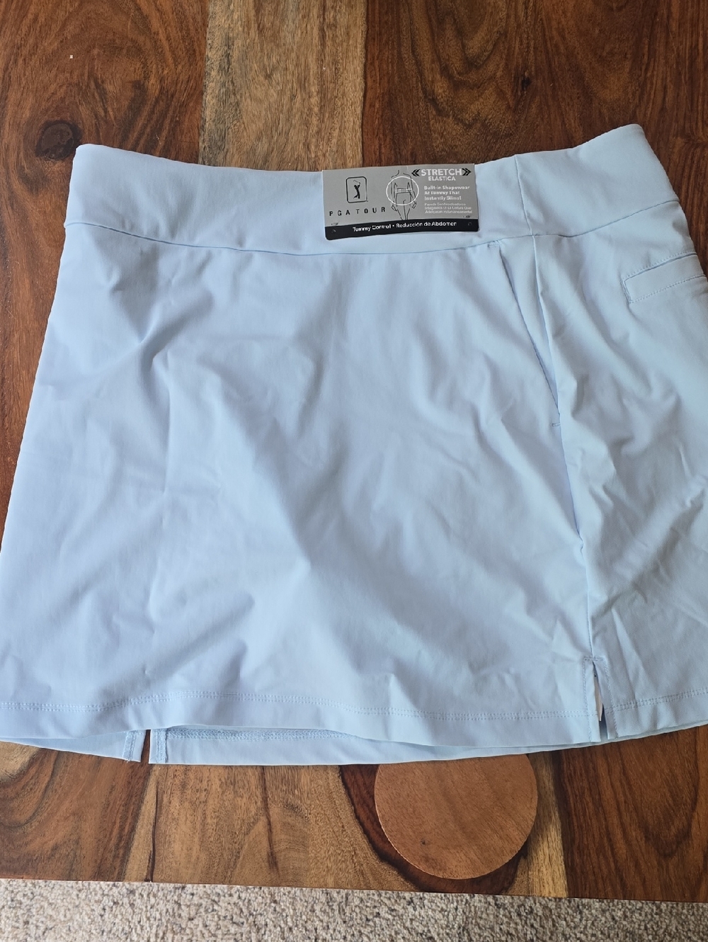 New Ice Blue PGA Tour Tummy Control Golf Skirt-Small